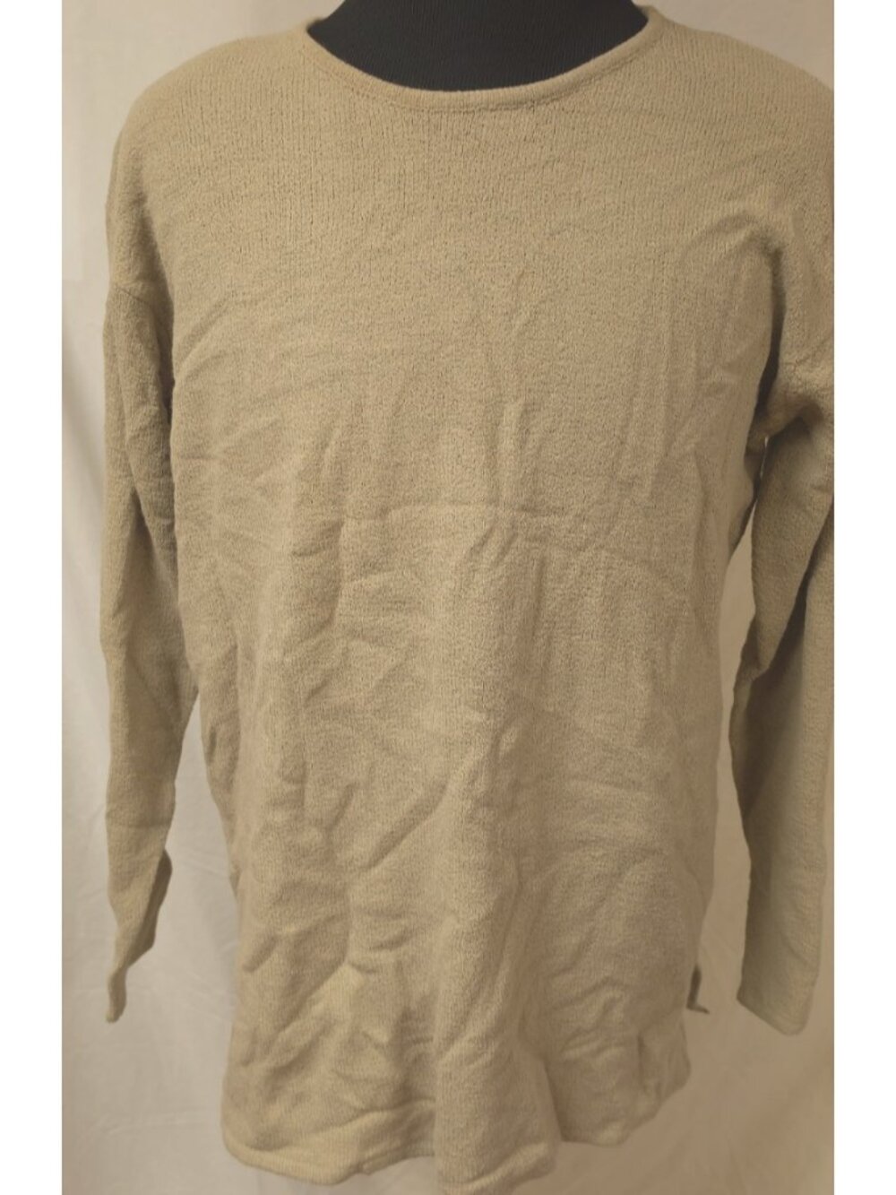 VTG Express Tricot Womens (L) Beige Long Sleeve Pull-Over Textured Knit Sweater
